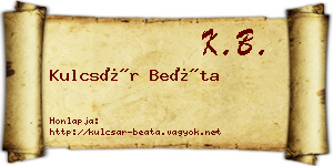 Kulcsár Beáta névjegykártya