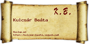 Kulcsár Beáta névjegykártya