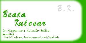 beata kulcsar business card