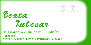 beata kulcsar business card